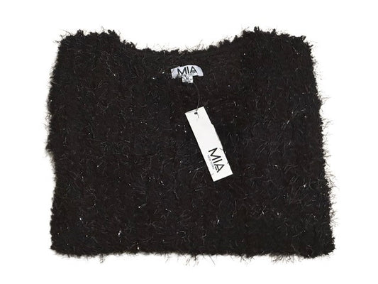MIA NEW YORK METALLIC FUZZ SWEATER (SZ M/8-10)