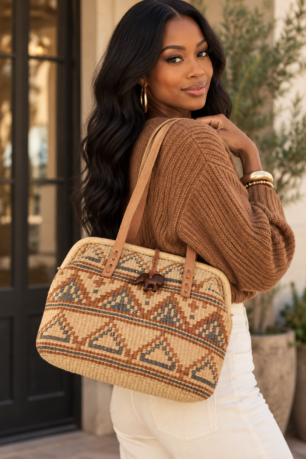 Vintage Jute Sisal handbag