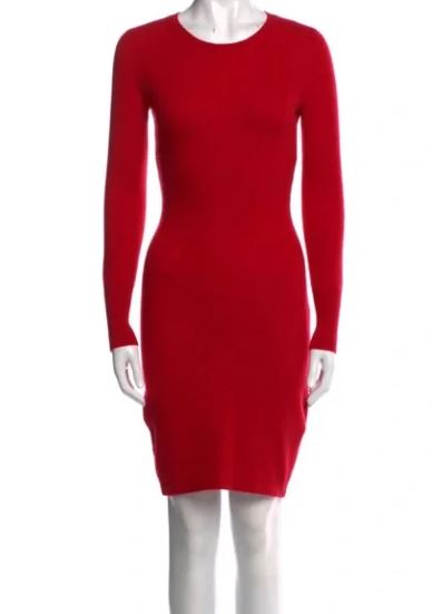 fitted lace wedding dress Red Cashmere Sweater Dress (SZ M) – elleandava