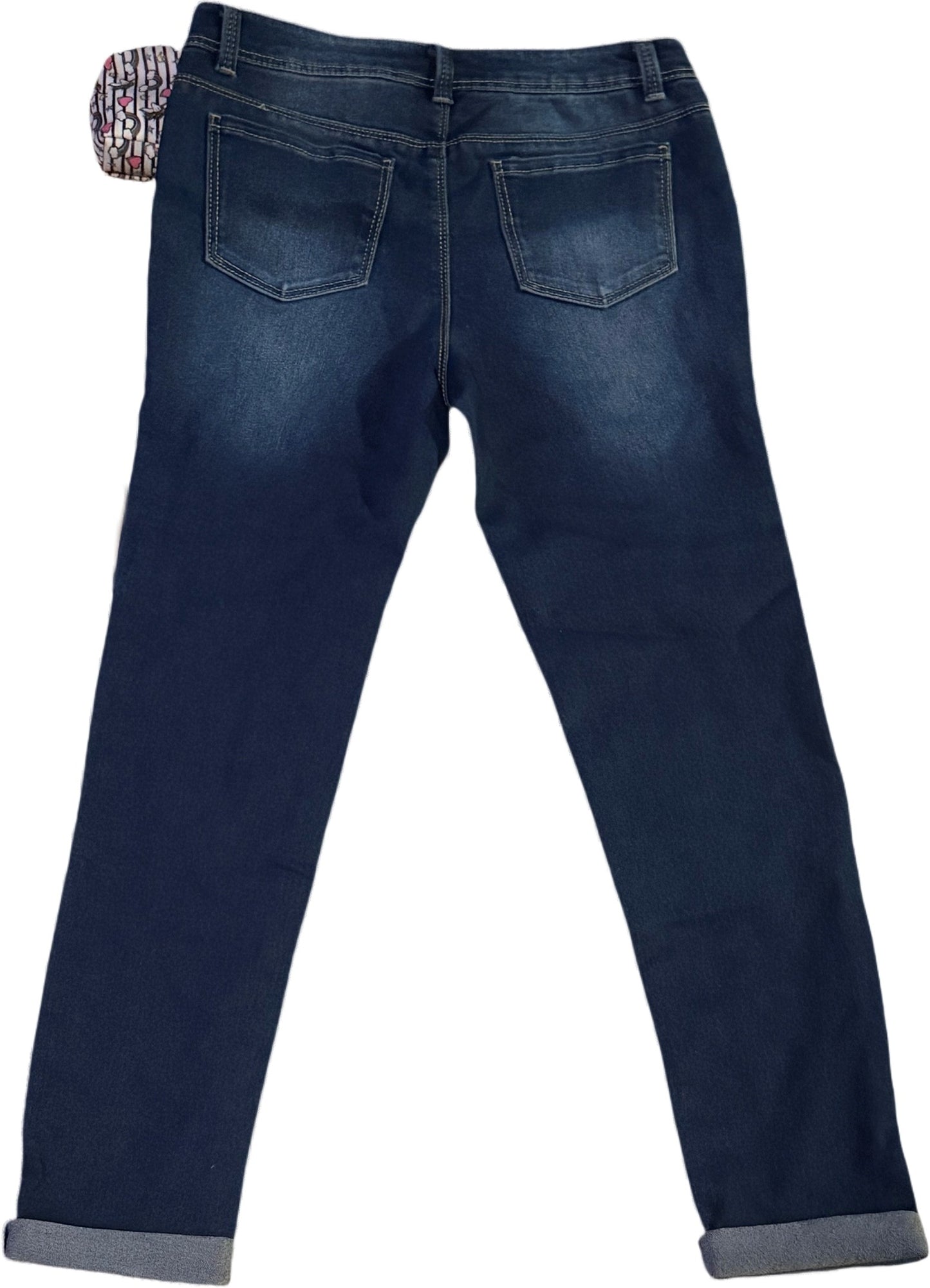 SQZ Denim Rolled Ankle Crop Denim w/Coin Bag(sz 14)