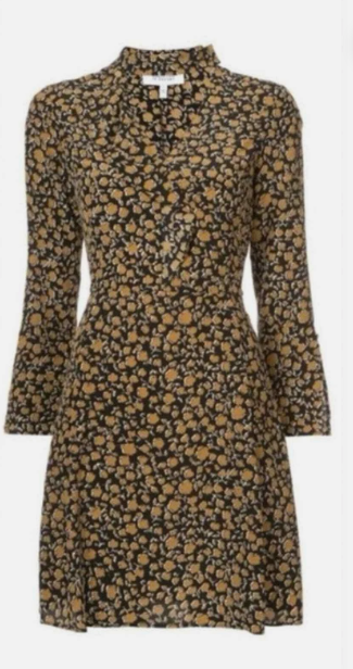 Derek Lam Floral Cascade Bell Sleeve Silk Dress (SZ 10)