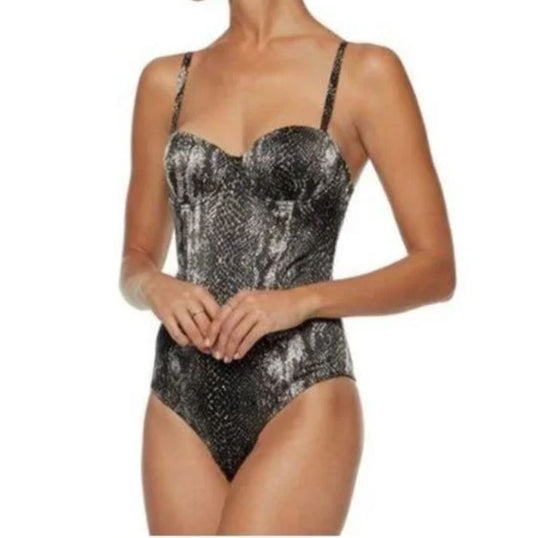 Fleur Du Mal Snake Print Bodysuit (L)