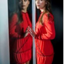 Load image into Gallery viewer, Red Fleur du mal red silk dress (SZ 10)