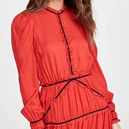 Red Fleur du mal red silk dress (SZ 10)