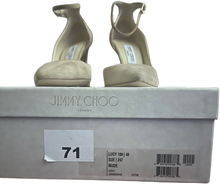 Load image into Gallery viewer, Jimmy Choo Lucy 100mm Suede Ankle Strap Pumps (SZ 40)