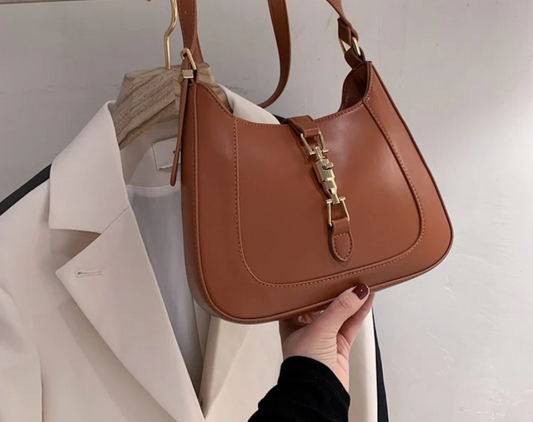 Olives Baguette Bag- Brown