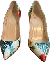 Load image into Gallery viewer, Christian Louboutin Multicolor Hawaii Floral Print Leather Pigalle Follies Pumps (SZ 40.5)