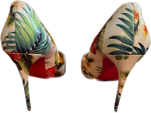 Load image into Gallery viewer, Christian Louboutin Multicolor Hawaii Floral Print Leather Pigalle Follies Pumps (SZ 40.5)