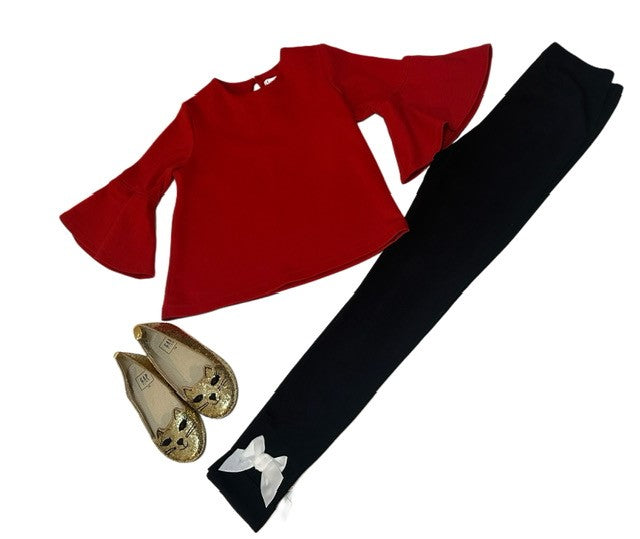 Gabby Red Bell Sleeve Top (SZ 10)