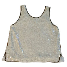 Load image into Gallery viewer, Vintage 80s Rina Z Cream Sequin/Beaded Star top (SZ S)