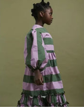 Load image into Gallery viewer, THE MIDDLE DAUGHTER Second Time Around Dress, Perrier Green Stripe dress (SZ 9-10)
