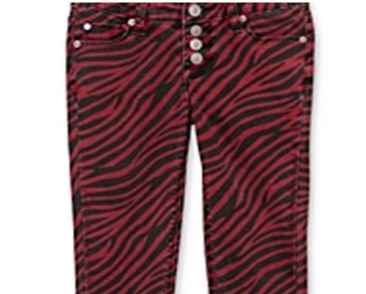 Hudson Girl's Zebra Print Skinny Jeans Red (SZ 10)