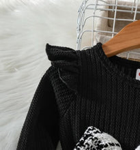 Load image into Gallery viewer, PatPat Rib Knit Ruffle Long-sleeve Spliced Tweed Bow Front Dress (9-12M)