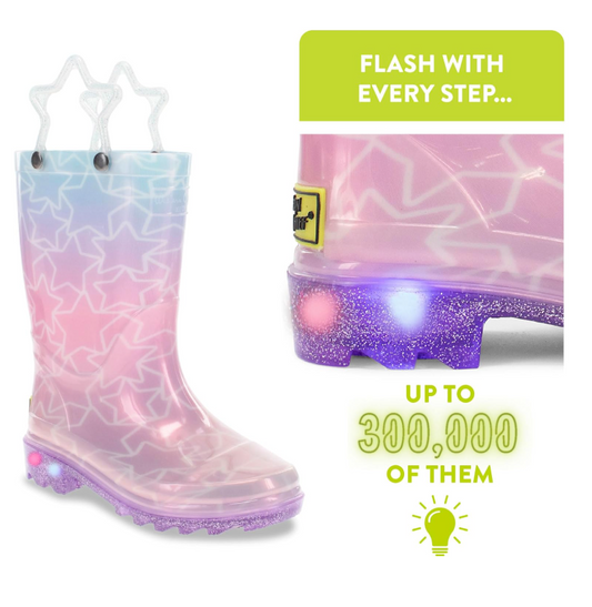 Western Chief Kids Waterproof Light Up Rain Boots (SZ 11)