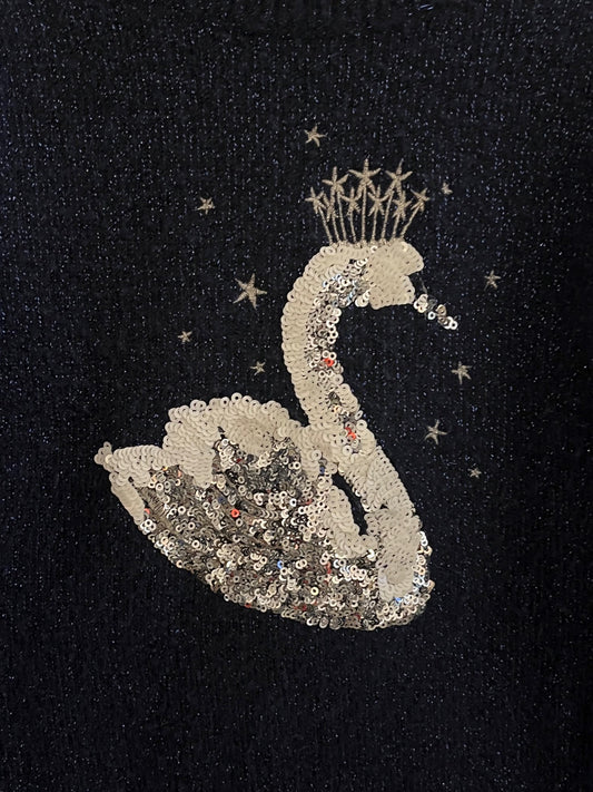 CHILDREN'S PLACE SEQUIN SWAN SWEATER (SZ 4)