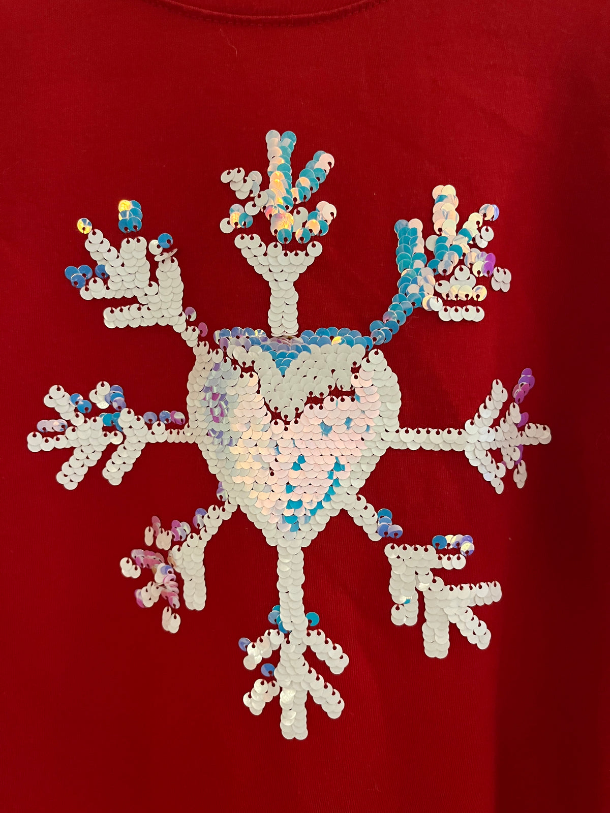 CAT&JACK SPARKLE SNOW FLAKE SHIRT (SZ 7/8)