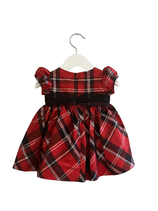 BONNIE BABY RED PLAID DRESS (SZ 6-9 MONTHS)