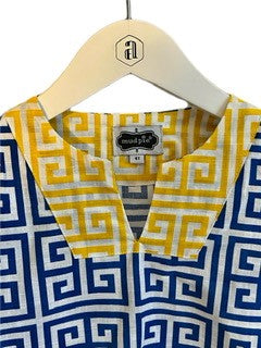 MUDPIE GEOMETRIC POMPOM DRESS (SZ 4T)