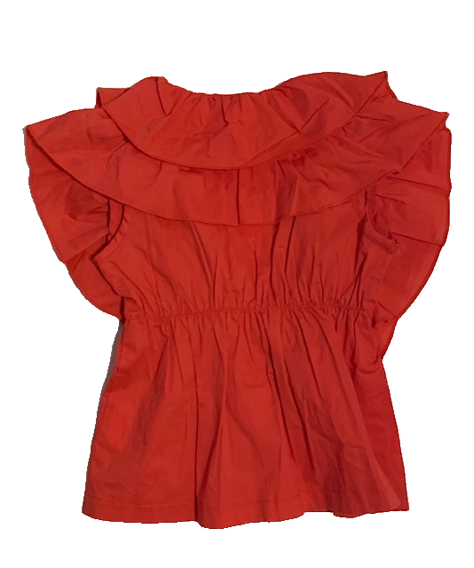 NWT KANA ORANGE RUFFLE TOP (SZ 3)