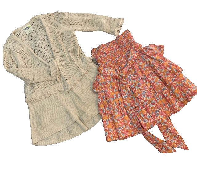 PEEK FLORAL RUFFLE DRESS SZ- XS (2-3)