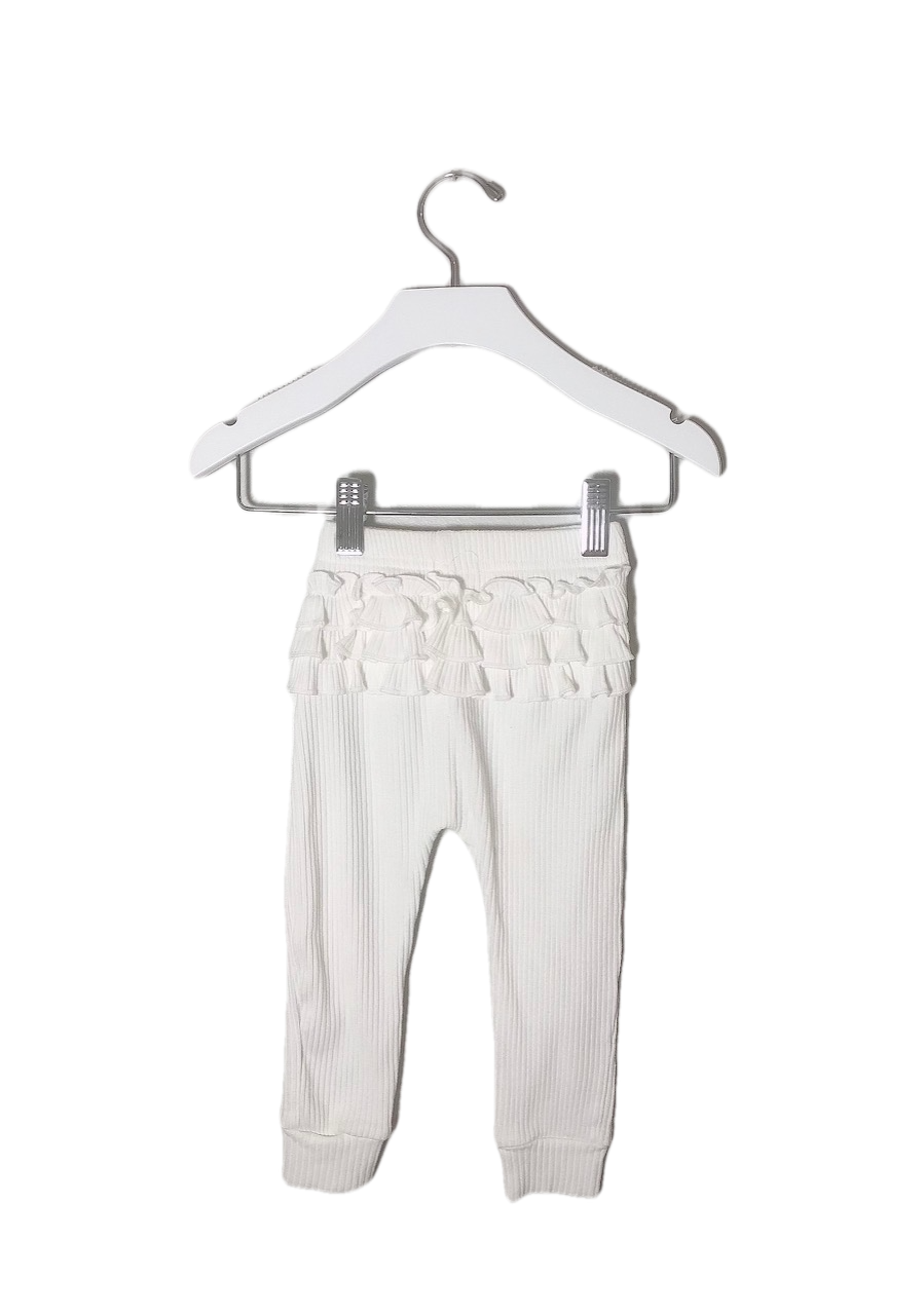 WHITE RIBBED TWO PIECE SET (SZ 2Y)