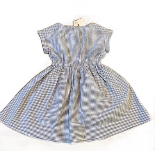 NWT CREWCUTS BLUE/WHITE GINGHAM DRESS (SZ 7)
