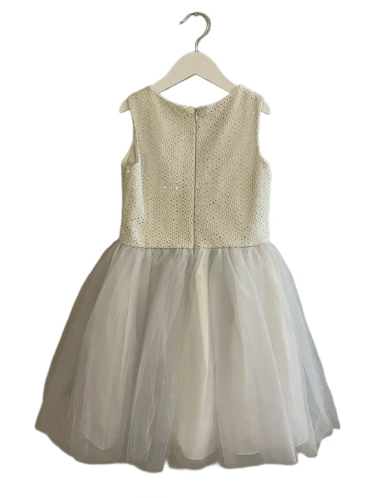 Pippa & Julie White & Silver Tutu Dress (SZ 8)