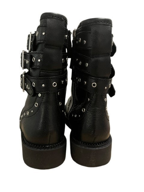 ZARA LEATHER MOTO BOOTS (SZ 2)