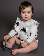 Load image into Gallery viewer, NUNUNU WHITE RUFFLED STAR ONESIE (SZ 6-12M)
