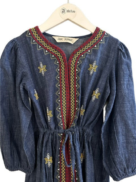 JACK & PEPPAR EMMALINE PEASANT DRESS (SZ 8)