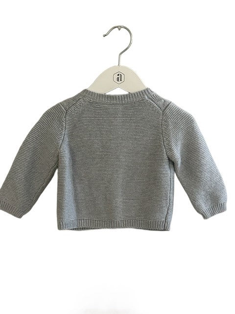 Janie and Jack Baby Girl Grey Cable Knit Cardigan ( 6-12M)