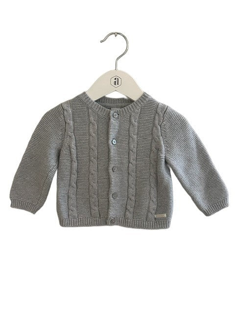 Janie and Jack Baby Girl Grey Cable Knit Cardigan ( 6-12M)