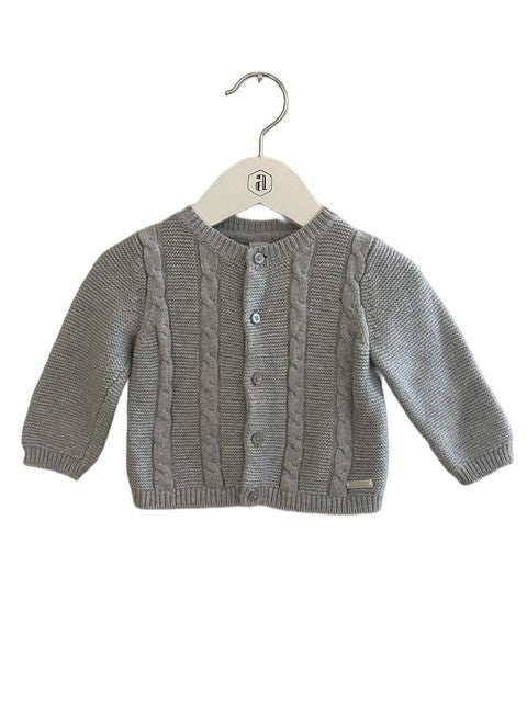 Janie and Jack Baby Girl Grey Cable Knit Cardigan ( 6-12M)