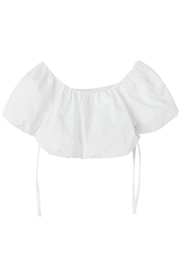 ZARA WHITE BALLOON SLEEVE TOP (SZ 8)