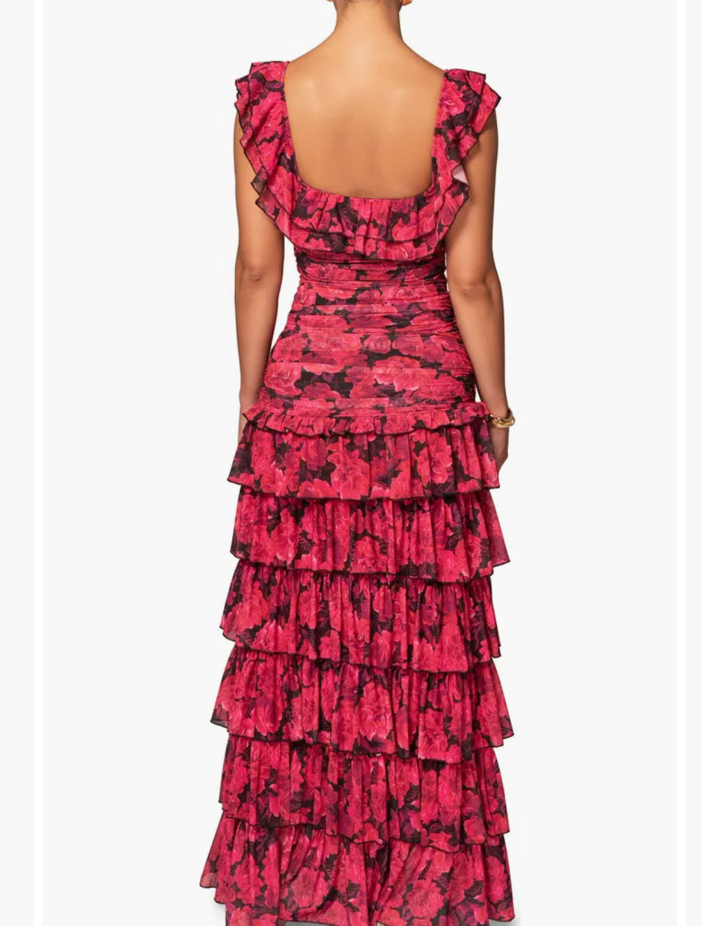 JLUXLABEL Ruffle Off The Shoulder Tiered Maxi Dress (XL)