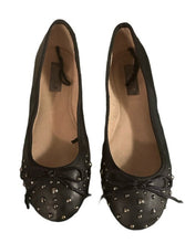 Load image into Gallery viewer, ZARA LEATHER STUDDED BALLERINA FLATS (SZ 1 1/2)
