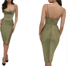 Load image into Gallery viewer, Myrna Satin Corset Midi Dress HOUSE OF CB (10/12)
