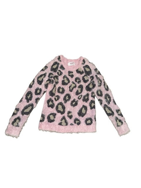 JUSTICE FUZZY METALLIC ANIMAL PRINT SWEATER (SZ 14)