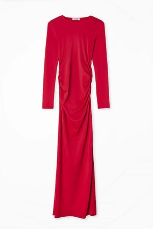 NA-KD Red Long Sleeve Maxi Dress (SZ L)