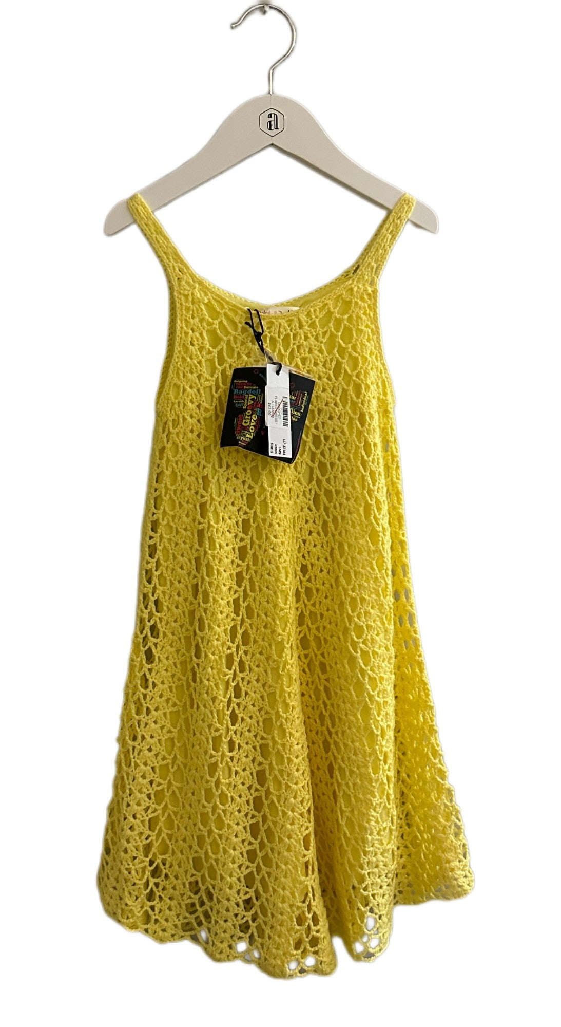 RAGDOLL & ROCKETS CROCHET DRESS (SZ S)