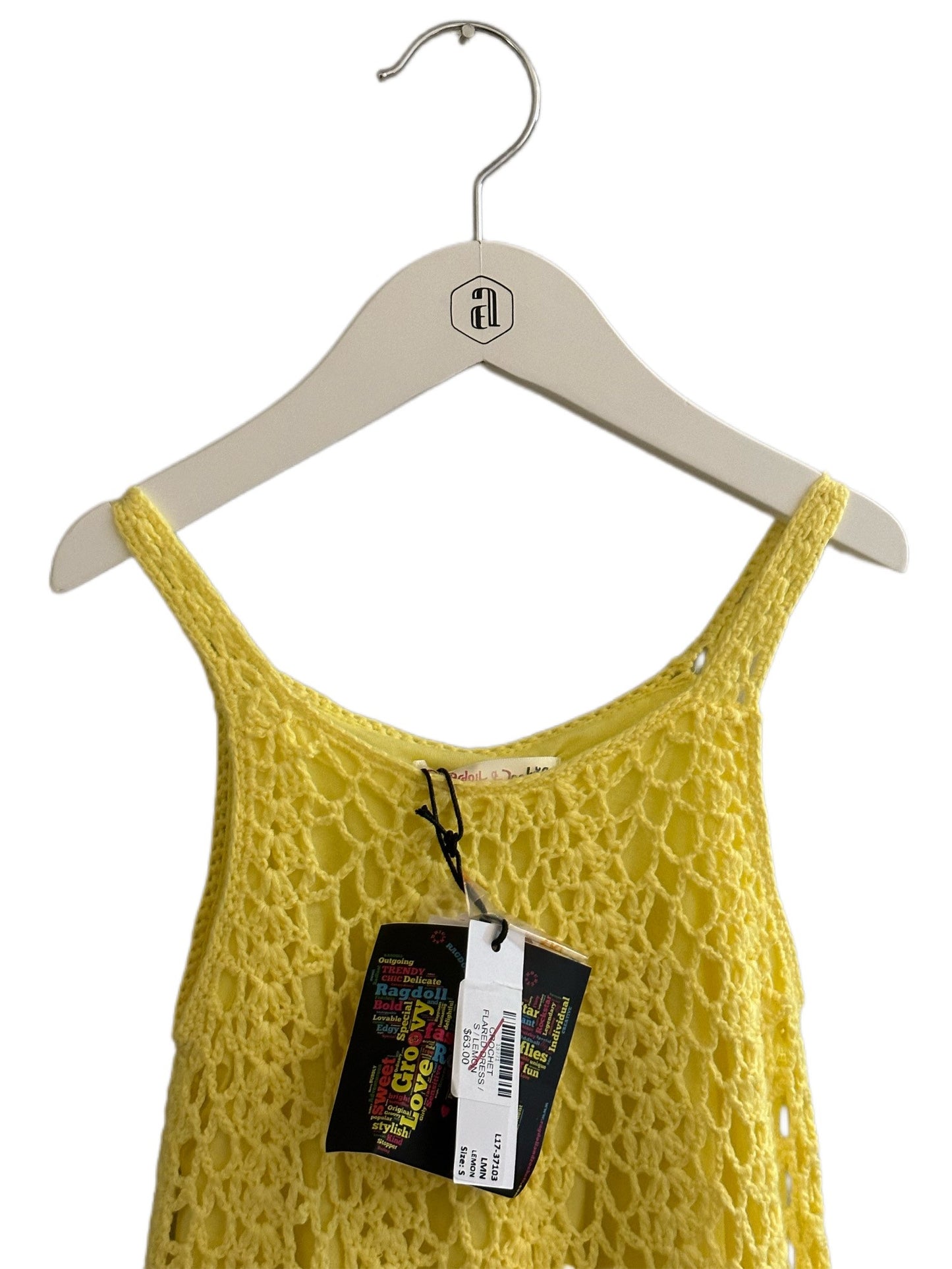 RAGDOLL & ROCKETS CROCHET DRESS (SZ S)