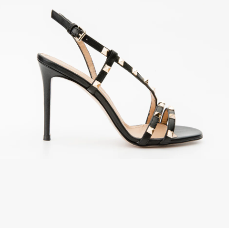 Vinci Black Leather Studded Sandal (SZ 41)