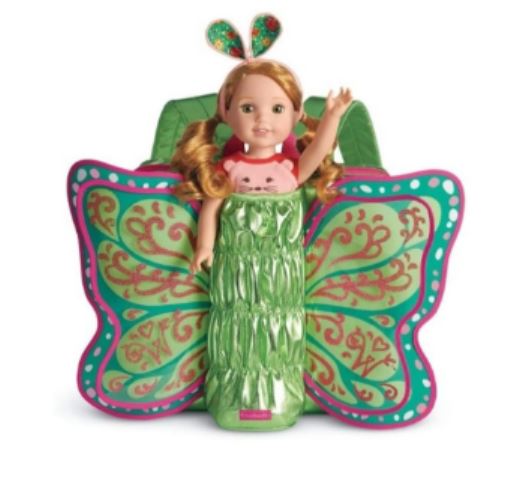 American Girl Green Metallic Butterfly Backpack
