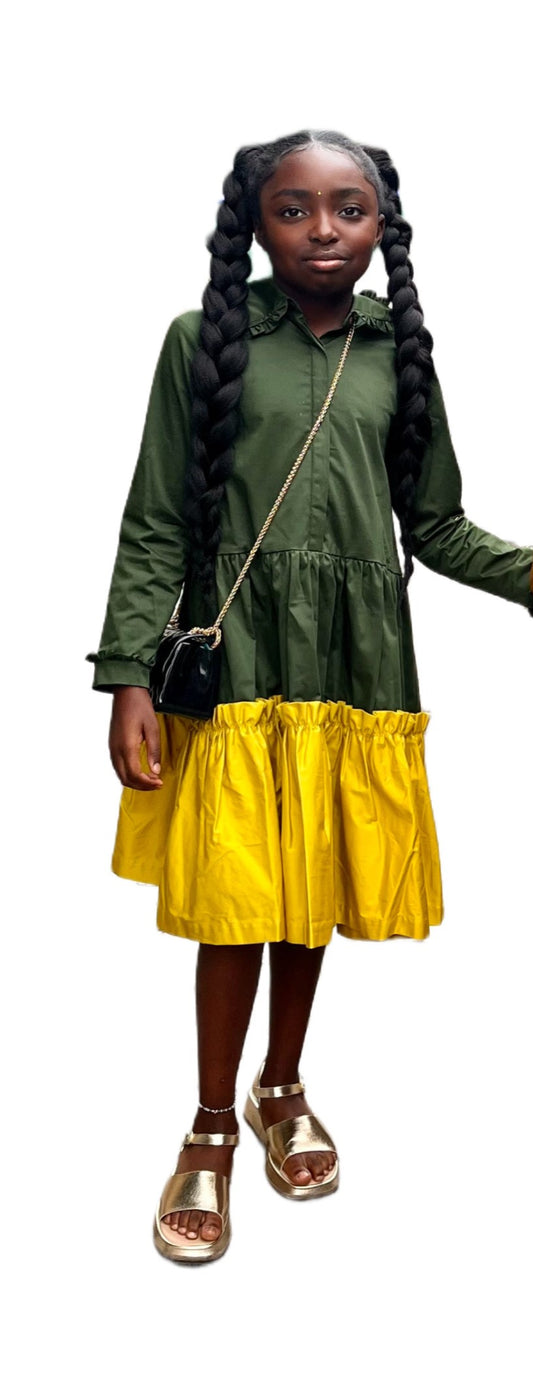 THE MIDDLE DAUGHTER LONDON Cavelo Nero/Chartreuse Apple Pie Dress (SZ 9-10)