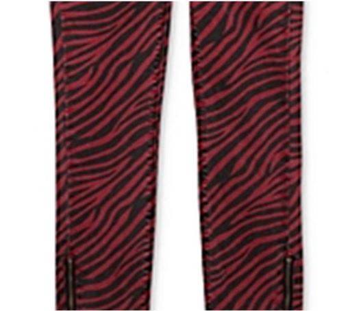 Hudson Girl's Zebra Print Skinny Jeans Red (SZ 10)