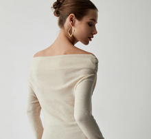 Load image into Gallery viewer, Commense Shoulder Wrap Long Sleeve Knit Top (SZ XL)
