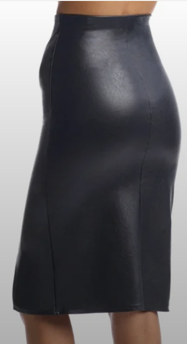 Commando Fx Leather Slit Midi Skirt (SZ L)