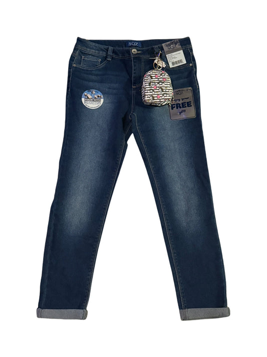 SQZ Denim Rolled Ankle Crop Denim w/Coin Bag(sz 14)