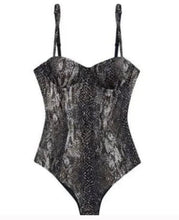 Cargar imagen en el visor de la galería, Fleur Du Mal Snake Print Bodysuit (L)
