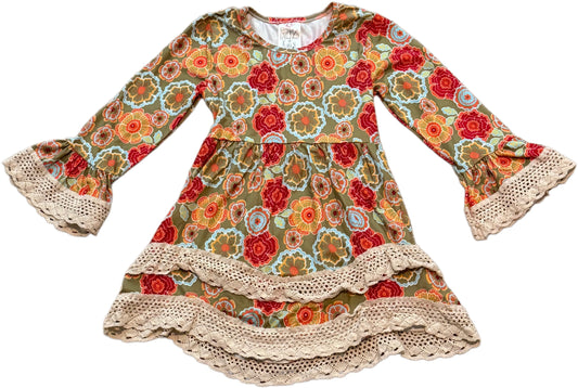 FRECKLES + KITTY FLORAL DRESS  (SZ 6X)